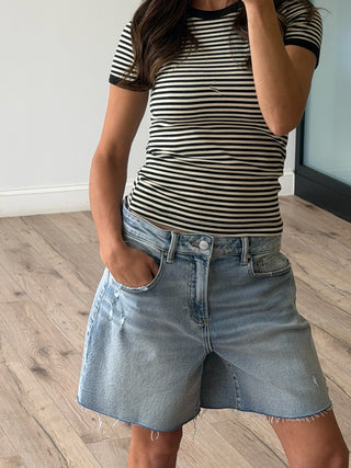 On With It Stripe Tee | Black