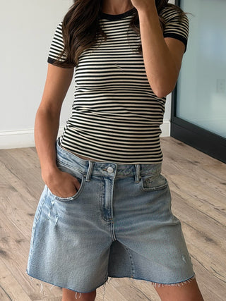 On With It Stripe Tee | Black