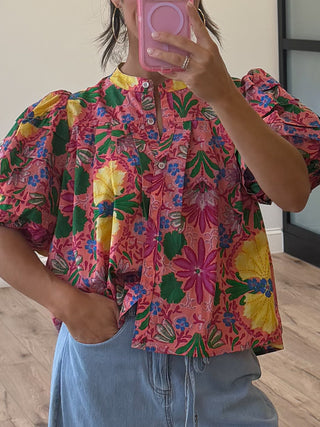 Tropical Passionfruit Smocked Skirt