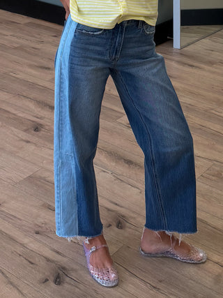 Dual Tone Barrel Jeans | RESTOCK