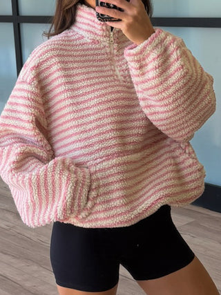 Daxton Sherpa Half-Zip Pullover | Blush