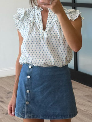 Cuverton Buttoned Denim Skort