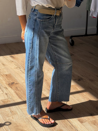 Gwyn Cut Hem Barrel Jeans | RESTOCK
