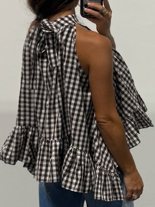 Remi Gingham Halter Swing Top