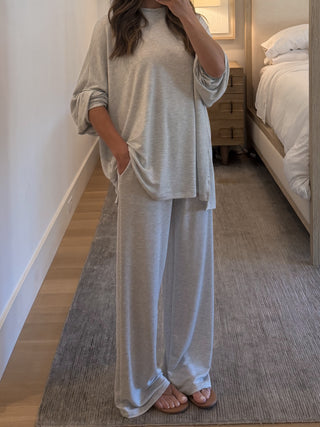 Sunday Soft Stripe Set | Grey | +Plus Available