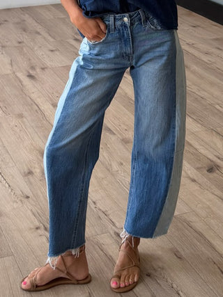 Dual Tone Barrel Jeans | RESTOCK