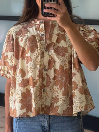 Copacabana Puff Sleeve Blouse | Desert Bloom