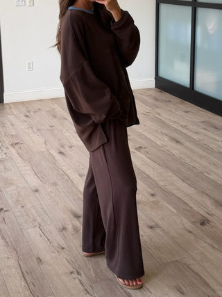 Just Chillin' Brush Knit Pants | Espresso