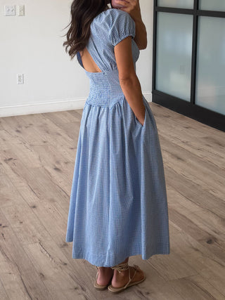 Southern Skies Gingham Dress | Blue