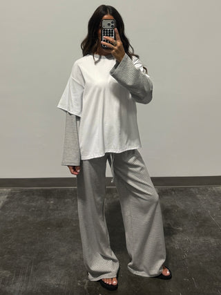 Double Up Oversized Long Sleeve Tee | Snowdrift