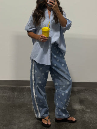 Varsity Dot Barrel Jeans
