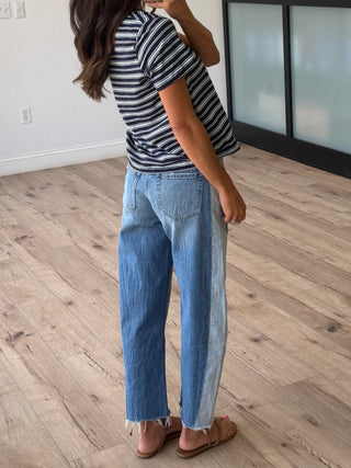 Dual Tone Barrel Jeans | RESTOCK