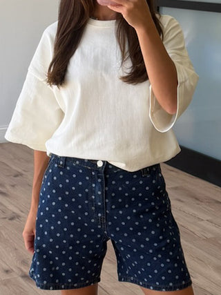 On The Dot Denim Shorts