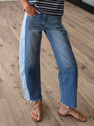 Dual Tone Barrel Jeans | RESTOCK
