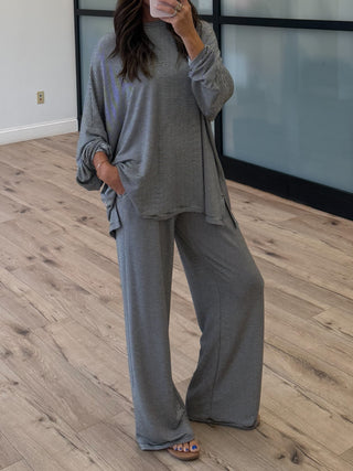 Sunday Soft Stripe Set | Black | +Plus Available