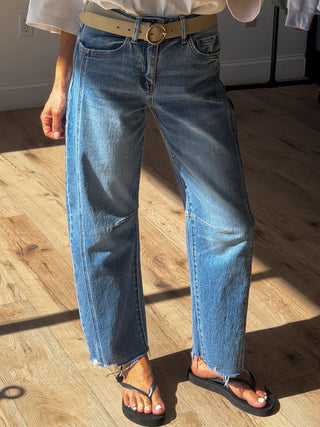 Gwyn Cut Hem Barrel Jeans | RESTOCK