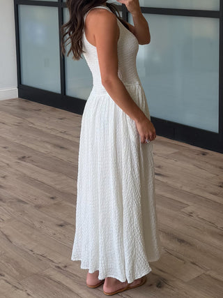 Ophelia Smocked Dress | White