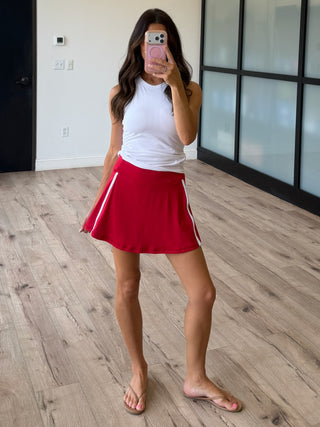 Varsity Stride Butter Soft Skort | Red | RESTOCK