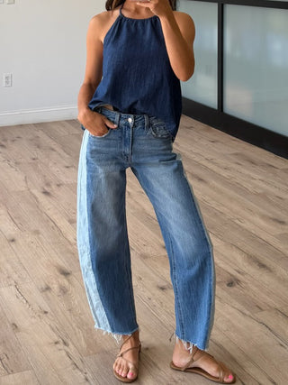 Dual Tone Barrel Jeans | RESTOCK