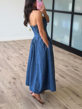 Cassidy Denim Midi Dress