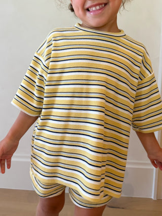 Tiny Jovi Waffle Knit Set | Canary Mist