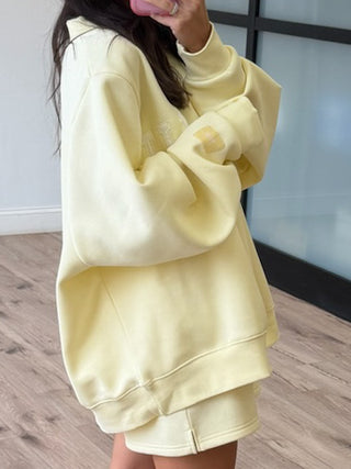 "TALULAH" Mock Neck Sweatshirt | Lemon | +Plus Available