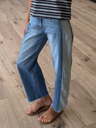 Dual Tone Barrel Jeans | RESTOCK