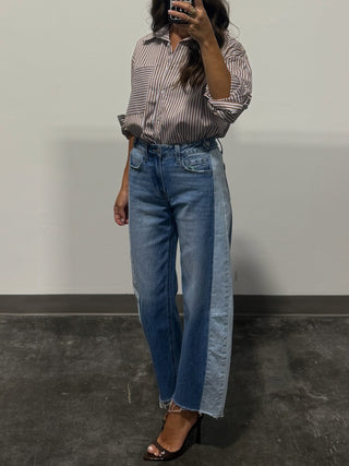 Jessey Stripe Button-Down | Mocha Mist