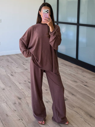 Just Lounging Brush Knit Pants | Pink Truffle