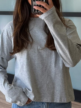 Double Layered Long Sleeve Tee | Grey