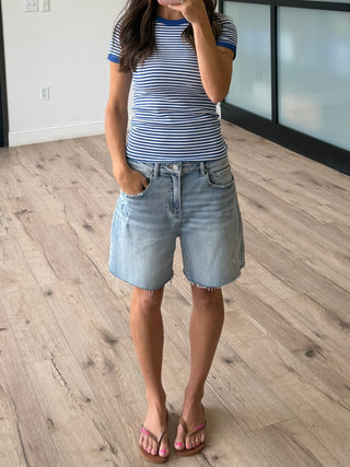 On With It Stripe Tee | Blue