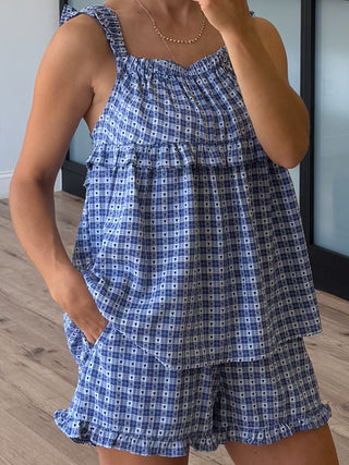 Blueberry Hearts Tiered Tank
