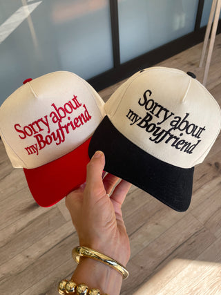 Canvas Cap | 'Sorry About My Boyfriend' | 2 Colors Available | FINAL SALE