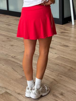 Varsity Stride Butter Soft Skort | Red | RESTOCK