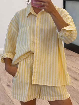 Rian Stripe Boxer Shorts | Lemon