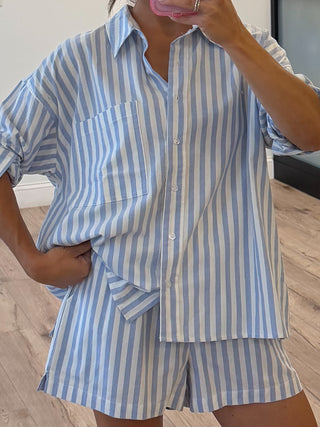 Rian Stripe Boxer Shorts | Sky Blue