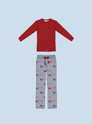 Boy's Dashing Through Ribbed Lounge Set | Tiny Talulah | PREORDER