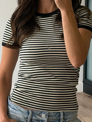 On With It Stripe Tee | Black