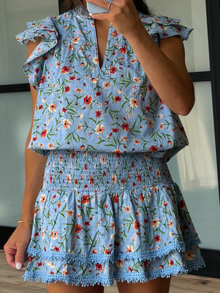 Sky Garden Smocked Skirt