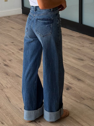 Locke Wide-Leg Cuff Jeans
