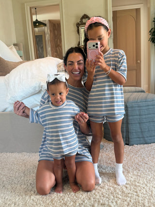 Tiny Jovi Ribbed Knit Set | Sky Cloud