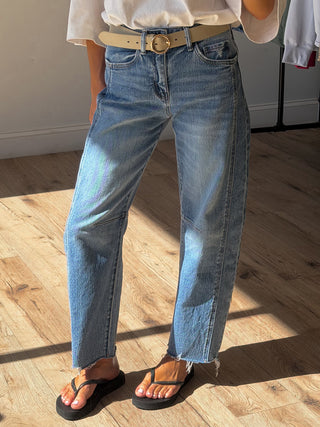 Gwyn Cut Hem Barrel Jeans | RESTOCK