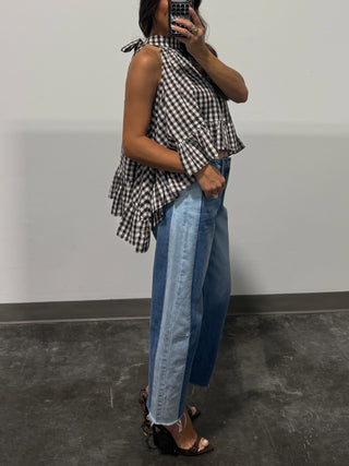 Remi Gingham Halter Swing Top
