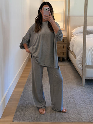 Sunday Soft Stripe Set | Black | +Plus Available