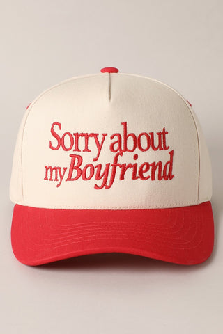 Canvas Cap | 'Sorry About My Boyfriend' | 2 Colors Available | FINAL SALE