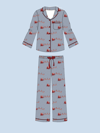 Dashing Through Women's Ribbed Pant Set | +Plus Available | PREORDER