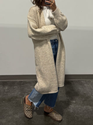 On The Daily Cardigan | Oatmeal | +Plus Available