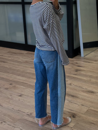Dual Tone Barrel Jeans | RESTOCK