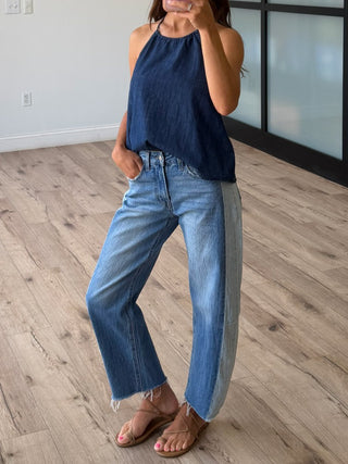 Dual Tone Barrel Jeans | RESTOCK