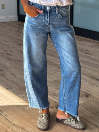 Dual Tone Barrel Jeans | RESTOCK